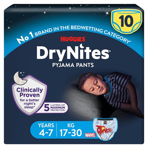 Huggies Drynites Boy 4-7 Years - 10 Pack pack shot