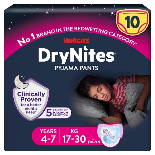 Huggies Drynites Girl 4-7 Years - 10 Pack pack shot