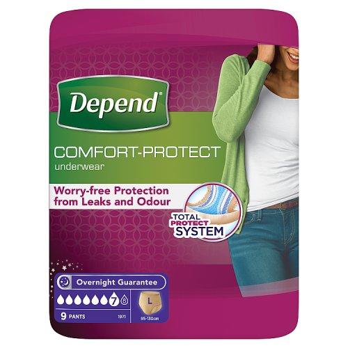 Depend Comfort Protect Pants (L) - 9 Pack pack shot