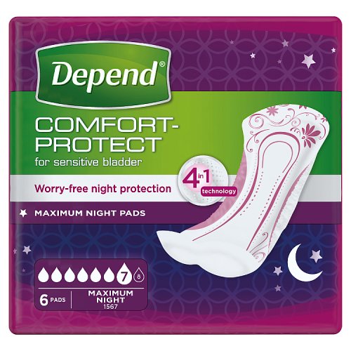 Depend Max Night Pads - 6 Pack pack shot