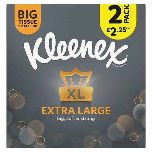 Kleenex XL Compact Twin Roll 2s PMP pack shot