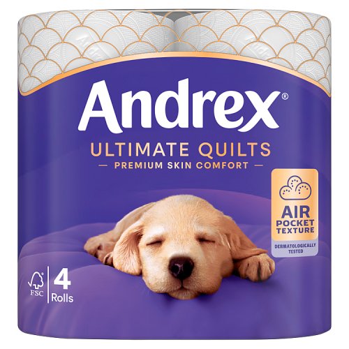 Andrex Toilet Tissue Ultimate Quilt 4s (4 x 155 Sheets) pack shot