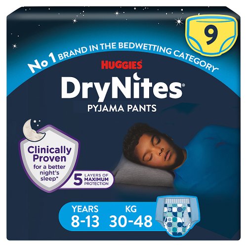 Huggies Drynites Boy 8-13 Years - 9 Pack pack shot