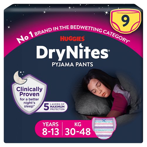 Huggies Drynites Girl 8-13 Years - 9 Pack pack shot