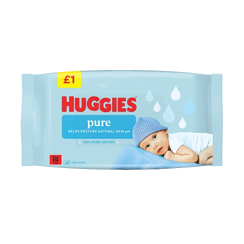Huggies Pure PF Baby Wipes - 48 Pack £1 PMP pack shot