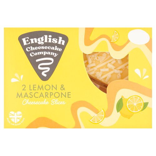 ENGLISH CHEESECAKE COMPANY LEMON & MASCARPONE CHEESECAKE SLICES 2PK pack shot