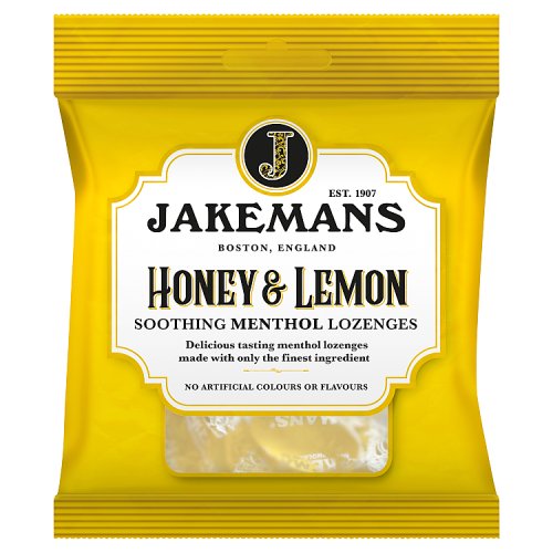 Jakemans Menthol Lozenges Honey & Lemon 73g pack shot