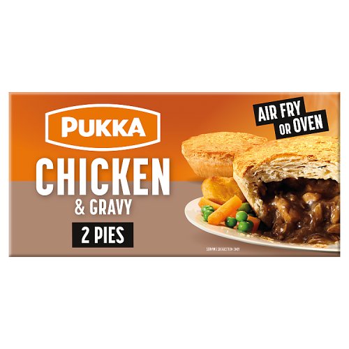 Pukka Chicken & Gravy Puff Pastry Pies 2pk pack shot