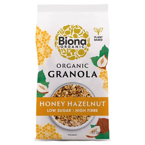Biona Organic Granola Honey Hazelnut 375g pack shot