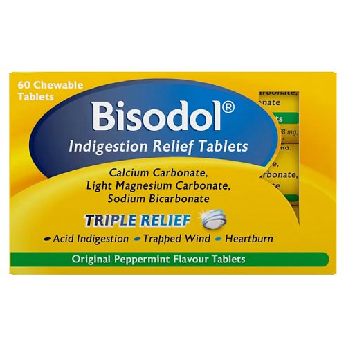 Bisodol Indigestion Relief Tablets 60's pack shot