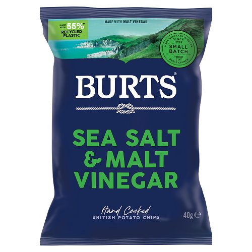 Burts Sea Salt & Malted Vinegar 40g pack shot