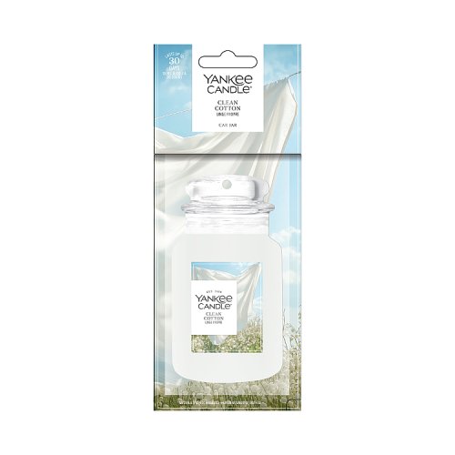 Yankee Candle 2D Car Jar Air Freshener Clean Cotton pack shot
