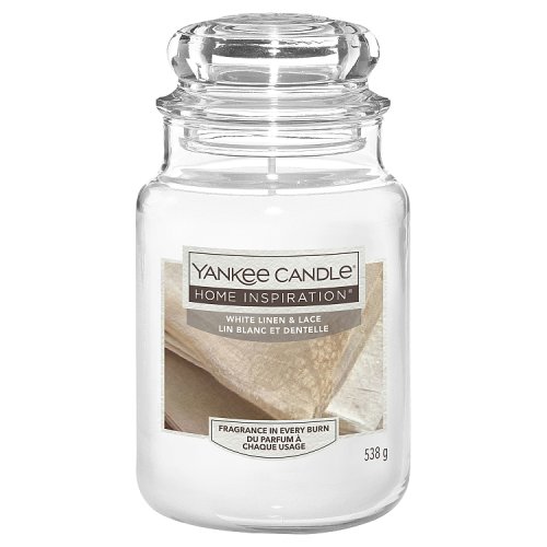 Yankee Candle Home Inspiration Large Jar White Linen & Lace 538g pack shot