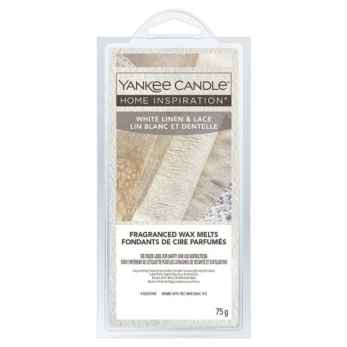 Yankee Candle Home Inspiration Wax Melts White Linen & Lace 75g pack shot