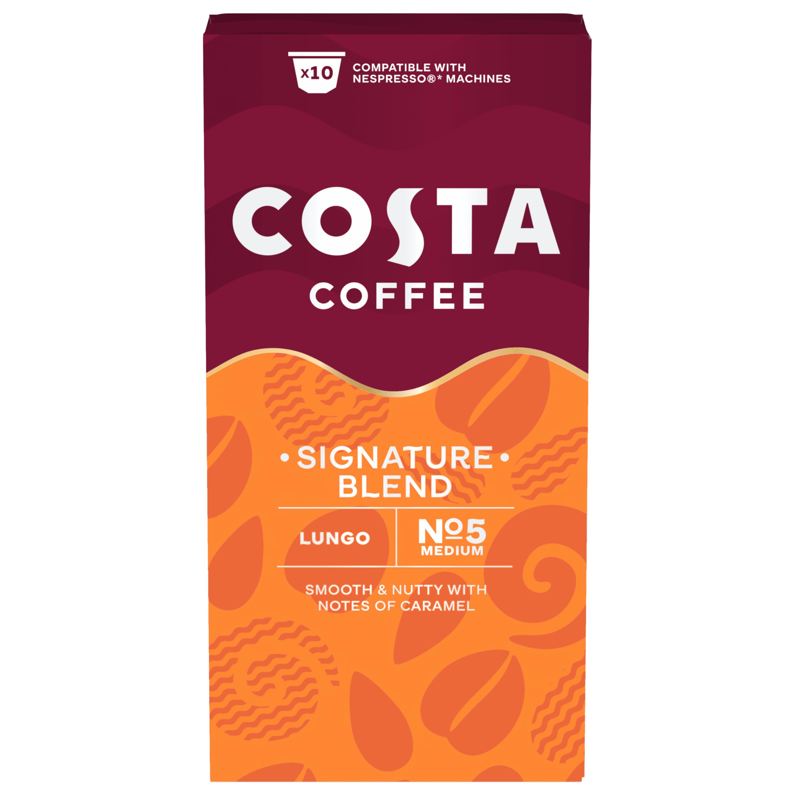 Costa Coffee Nespresso Compatible Signature Blend Lungo 10 Capsules 57g pack shot