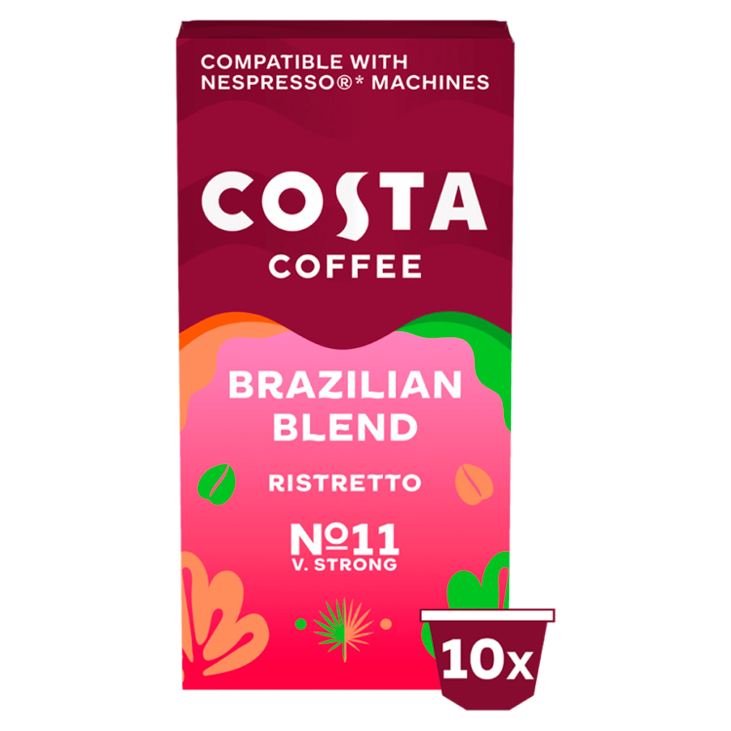 Costa Coffee Nespresso Compatible Brazilian Blend Ristretto 10 Capsules 57g pack shot