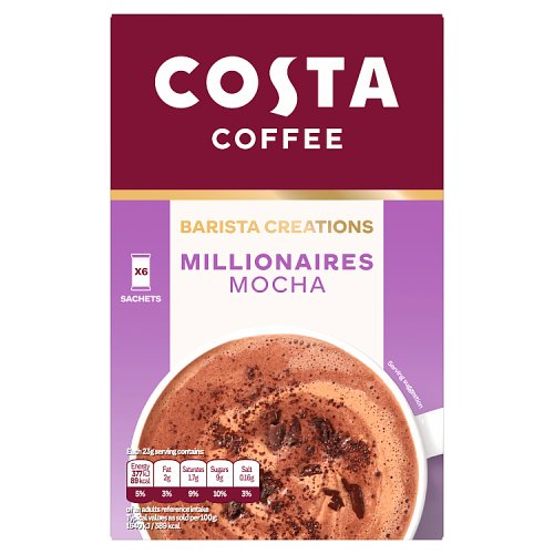 Costa Coffee Sachets Millionaires Mocha HFSS 6s (6 x 23g) pack shot