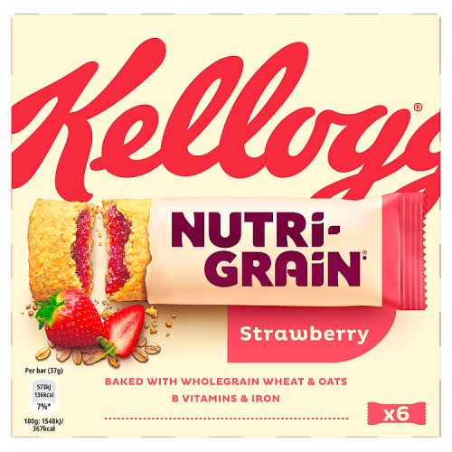 Kelloggs Nutrigrain Strawberry 6pk (6 x 37g) pack shot