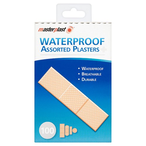 Masterplast Waterproof Plasters Assorted 100 Pack pack shot