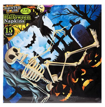 Haunted House Halloween Napkins 15s pack shot