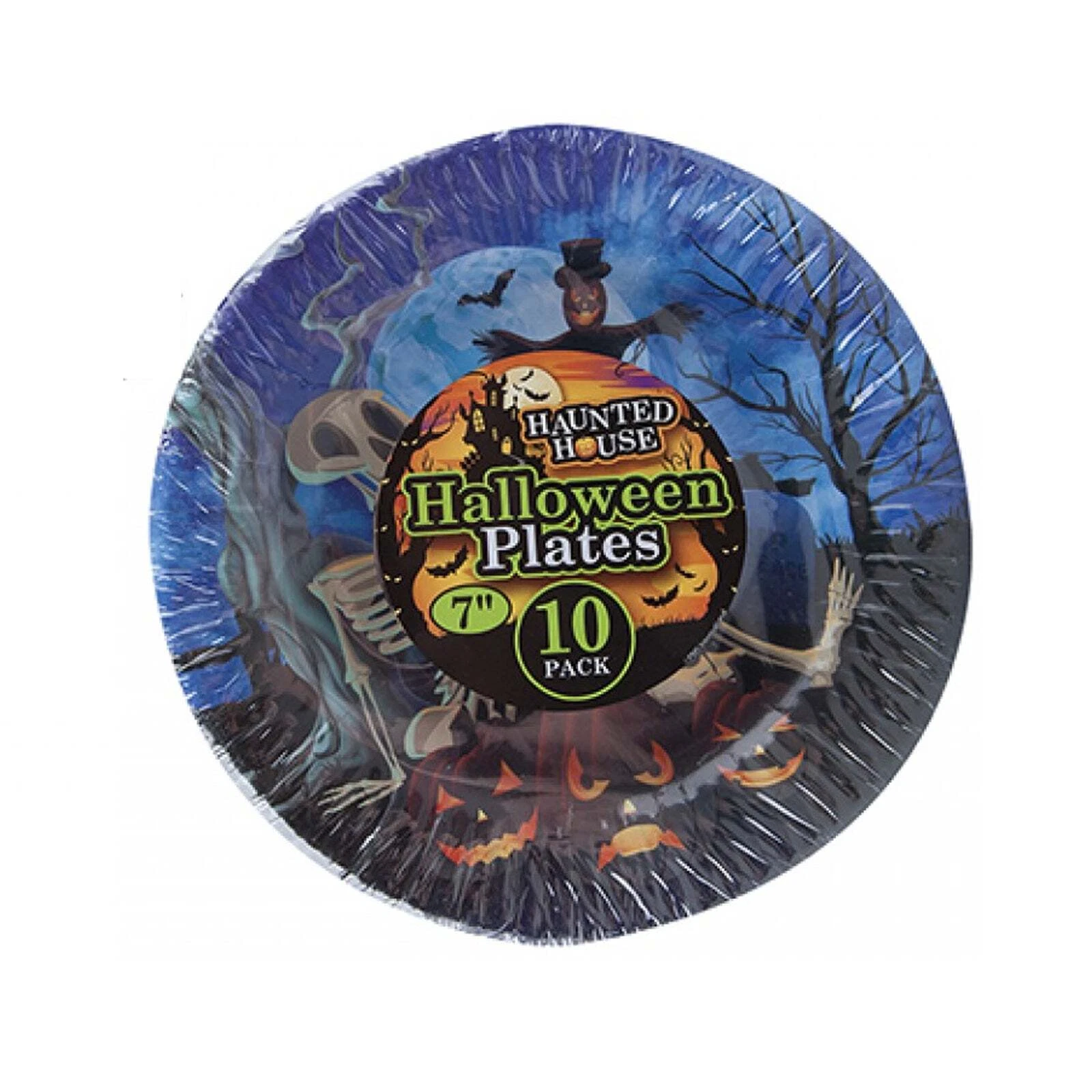 Haunted House Halloween Paper Plates 10s pack shot