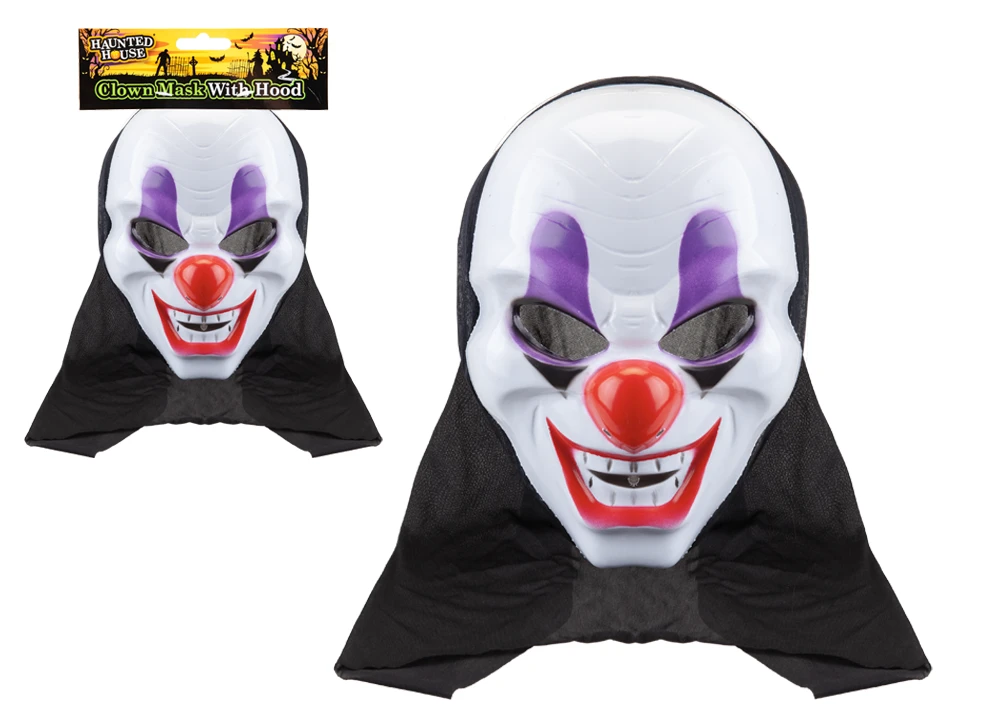 Haunted House Clown Mask with Hood 1s pack shot