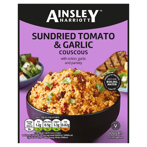 Ainsley Harriott Cous Cous Tomato & Garlic 100g pack shot
