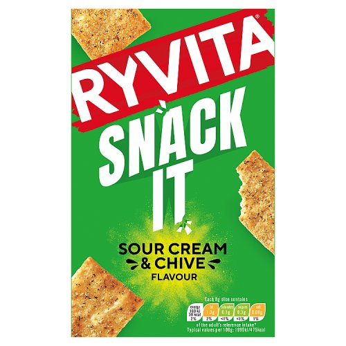 Ryvita Snack It Thins Sour Cream & Chive Flatbread 125g pack shot