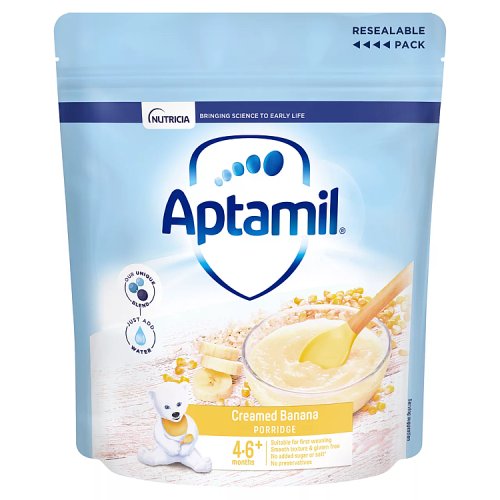 Aptamil Cereal Creamed Banana Porridge 5x125g pack shot
