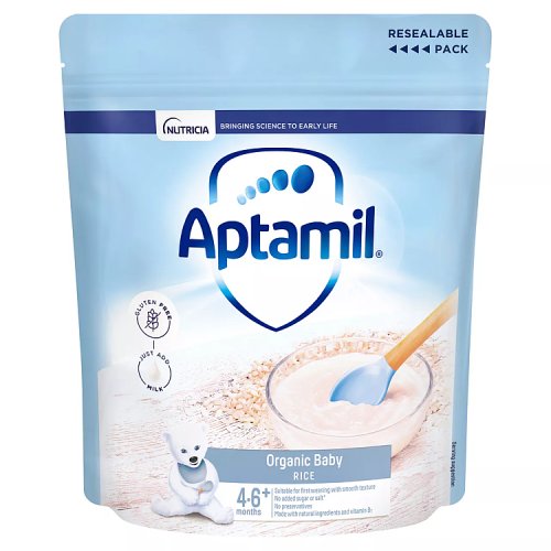 Aptamil Organic Baby Rice 5x100g pack shot
