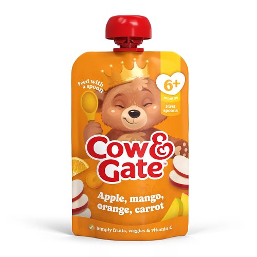 Cow & Gate Apple Mango Orange & Carrot Pouch 4m+ 100g pack shot