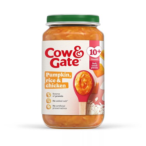 Cow & Gate Jar 6x200g Pumpkin Chicken Rice pack shot