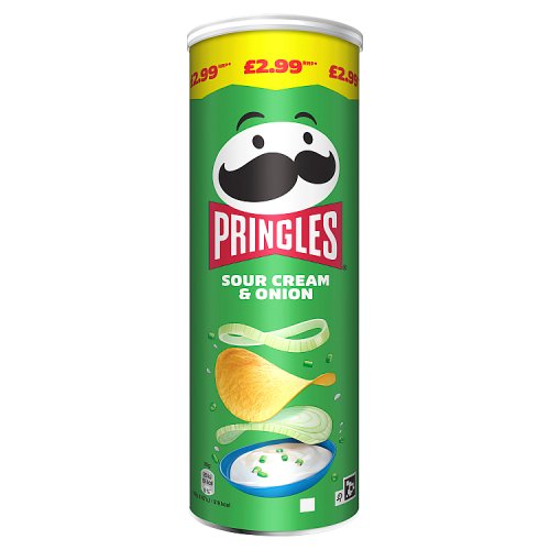 Pringles Sour Cream & Onion 165g PMP pack shot
