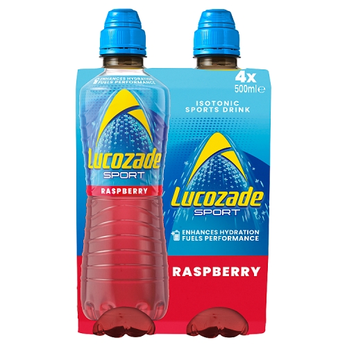 Lucozade Sport 4pk Raspberry (4 x 500ml) pack shot