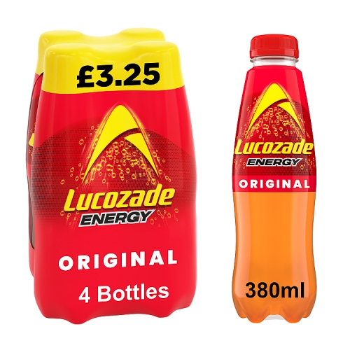 Lucozade Enrgy Original 4pk (4 x 380ml) PMP pack shot