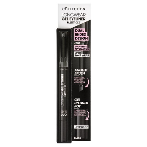 Collection Fast Stroke Longwear Gel Eyeliner Pot & Brush Black pack shot
