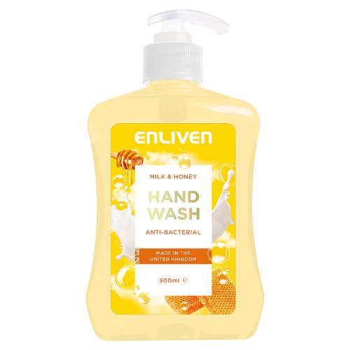 Enliven Handwash 500ml Milk Honey pack shot