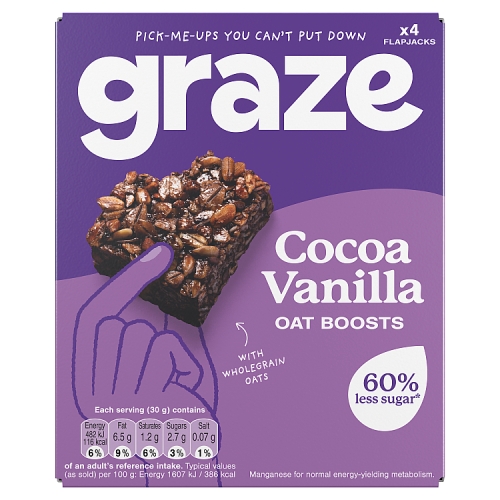 Graze Bites Cocoa & Vanilla 4pk (4 x 30g) pack shot