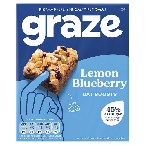 Graze Lemon Blueberry Oat Boost 4pk (4 x 30g) pack shot