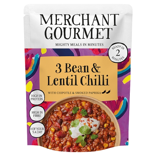 Merchant Gourmet 3-Bean & Lentil Chilli 280g pack shot