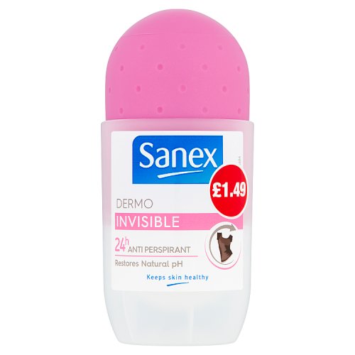 Sanex Roll On Invisible Dry 50ml PMP 1.49 pack shot