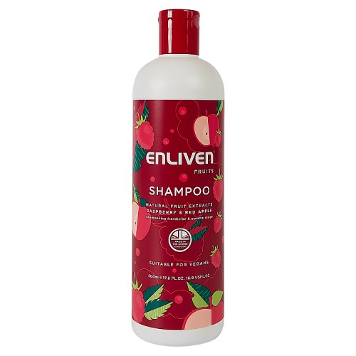 Enliven Naturals Shampoo 500ml Raspberry Red Apple pack shot