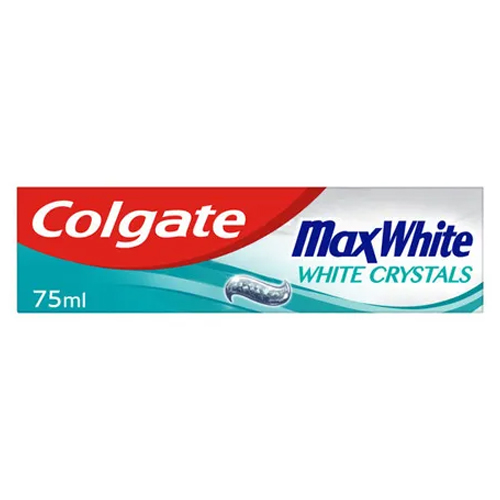Colgate Toothpaste Max White Crystals 75ml PMP pack shot