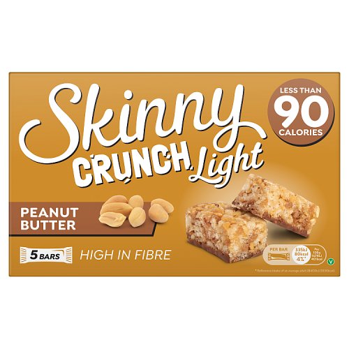 Skinny Crunch 5x20g Bar Light Peanut Butter pack shot
