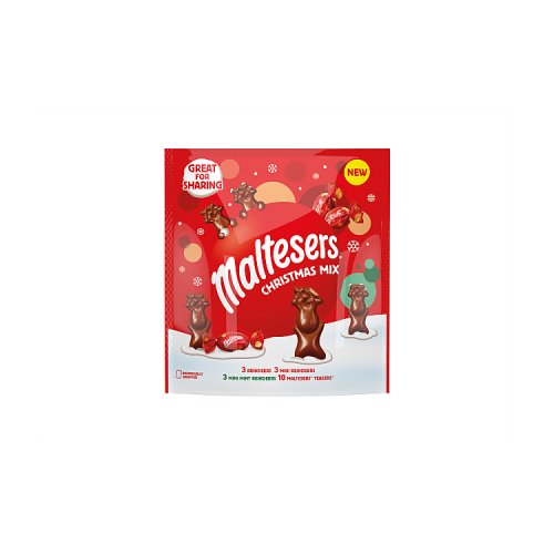 Maltesers Christmas Mix Mint Chocolate & Milk Chocolate Selection Pouch 240g pack shot