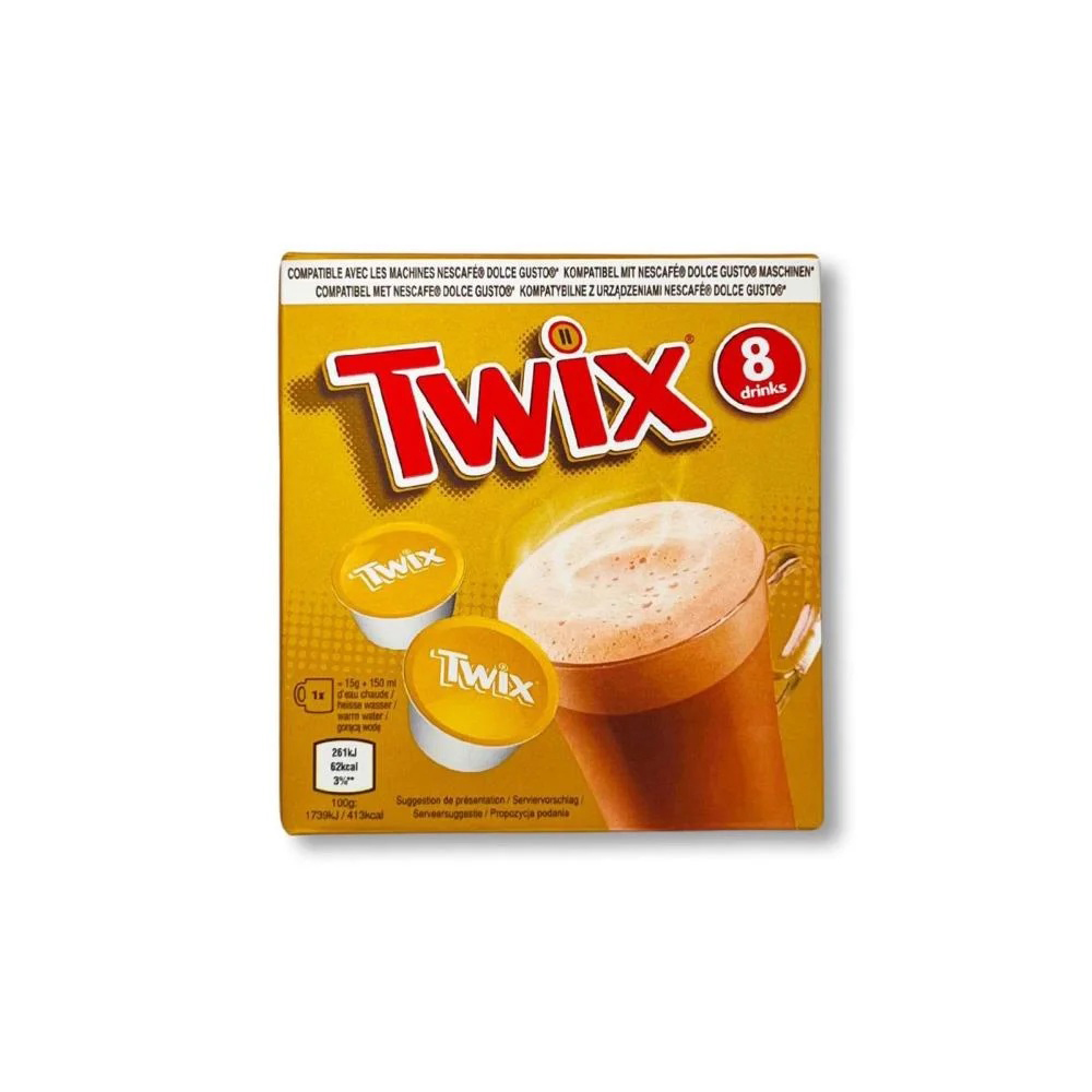 Twix Hot Chocolate Pods 8pk (8 x 15g) pack shot