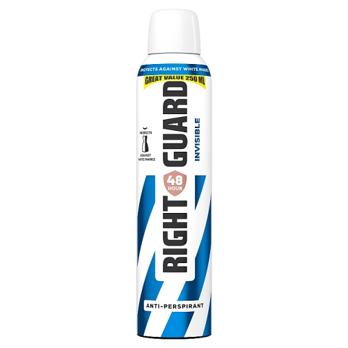 Right Guard Anti-Perspirant Deodrant Spray Women Invisible 48 Hours 250ml pack shot