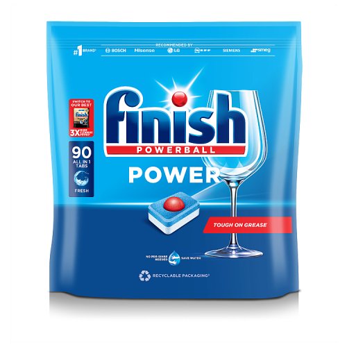 Finish Power All In One Dishwasher Tablets Regular 90s pack shot