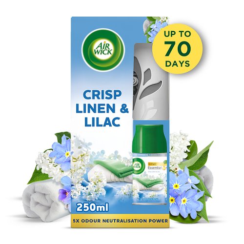 Airwick Freshmatic Kit 250ml Crisp Linen Lilac pack shot