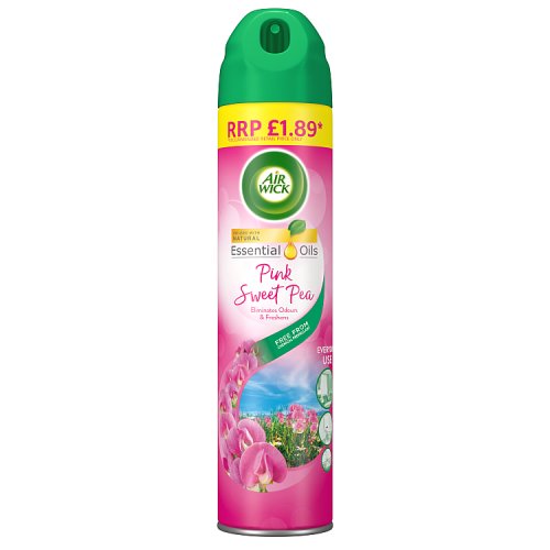 Air Wick Aerosol Pink Sweet Pea PMP £1.89 300ml pack shot